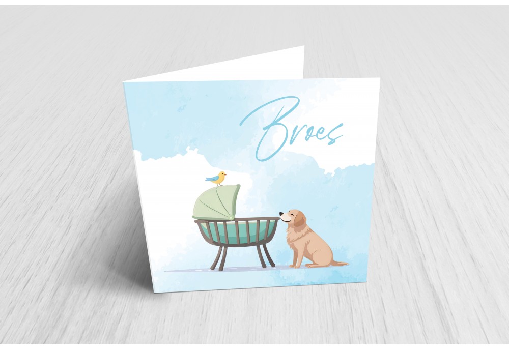 Hond met wiegje Hond met wiegje
